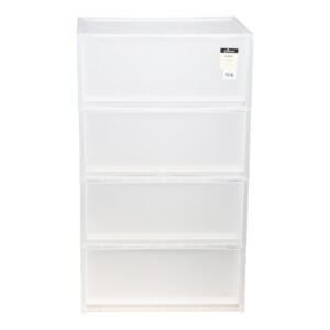 Modular Storage Cabinet, 4-Drawers With Wooden Top, White