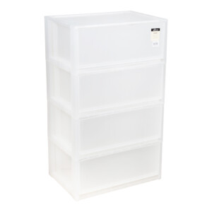 Modular Storage Cabinet, 4-Drawers With Wooden Top, White