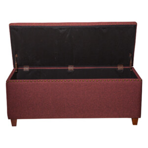 Fabric Storage Chest/Bench; (124.46x48.26x53.34)cm, Amaranth