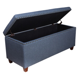 Fabric Storage Chest/Bench; (124.46x48.26x53.34)cm, Light Grey