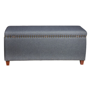 Fabric Storage Chest/Bench; (124.46x48.26x53.34)cm, Light Grey