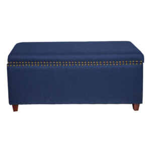 Fabric Storage Chest/Bench; (124.46x48.26x53.34)cm, Sawana Dark Blue