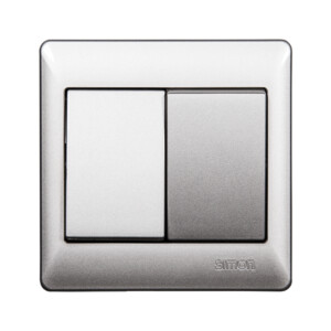 SIMON Switch, 2-Gang 1-Way, Silver #51021BS