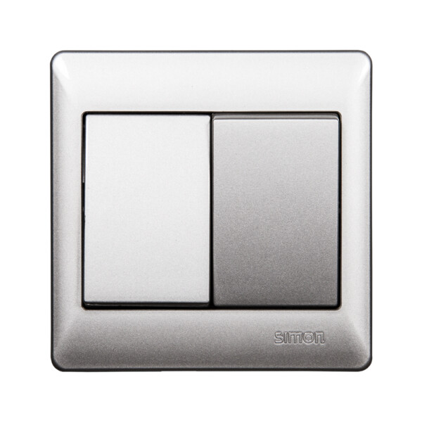 SIMON Switch, 2-Gang 1-Way, Silver #51021BS
