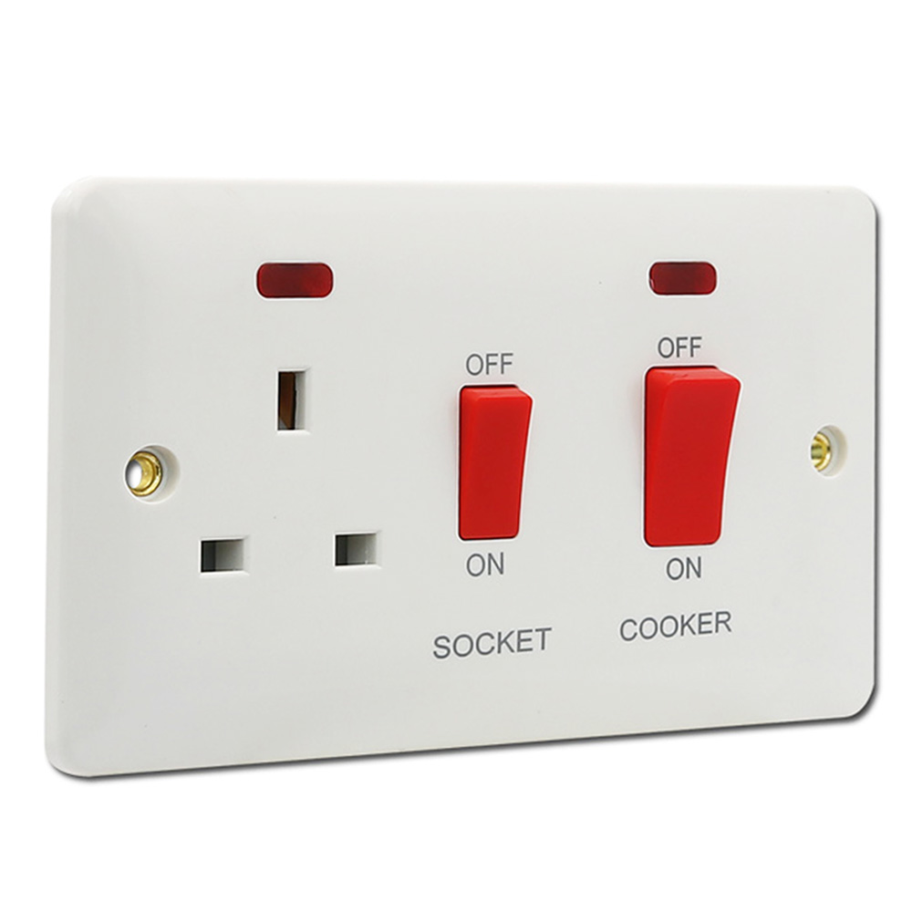 NEI: Maximus 45A Cooker Unit Switch With 13A Socket