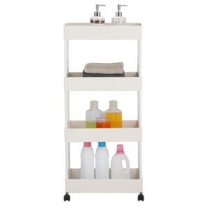 Batel 4-Tier Bathroom Trolley; (40x22x90)cm, White