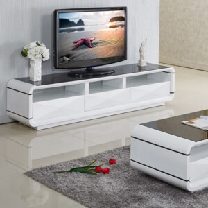 Wooden TV Cabinet, (200x45x46)cm, Glossy White
