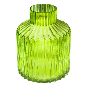 Domus: Glass Vase: (21x17)cm, Yellow Green