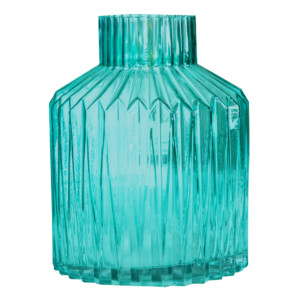 Domus: Glass Vase: (25x20)cm, Teal