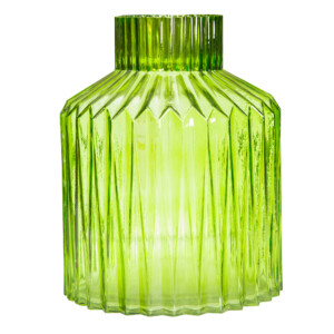 Domus: Glass Vase: (25x20)cm, Yellow Green