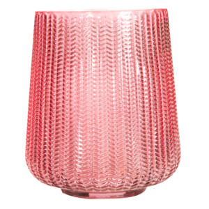Domus: Glass Vase: (19x16)cm, Pink