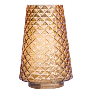 Domus: Glass Vase: (25.5x16.5)cm, Brown