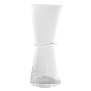 Domus: Clear Hourglass Shaped Glass Vase: 25cm