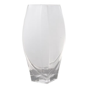 Domus: Clear Square Base Glass Vase: 30cm