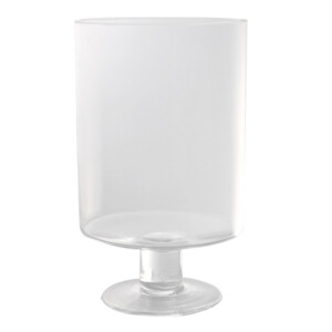 Domus: Clear Cylinder Stemmed Glass Vase: 25cm