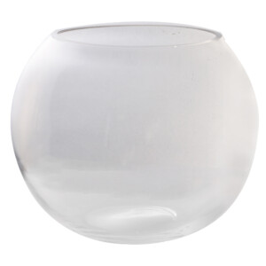 Domus: Clear Round Glass Vase: 18cm
