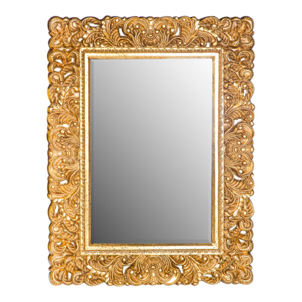 Decorative Wall Mirror With Frame: (86x66x3.5)cm, Gold