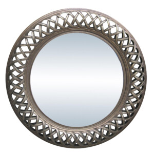 Decorative Round Wall Mirror With Frame (116x116x7.5)cm, Silver