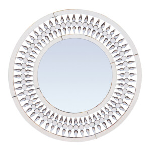 Decorative Round Wall Mirror With Frame: (90x90x2)cm, Mirror