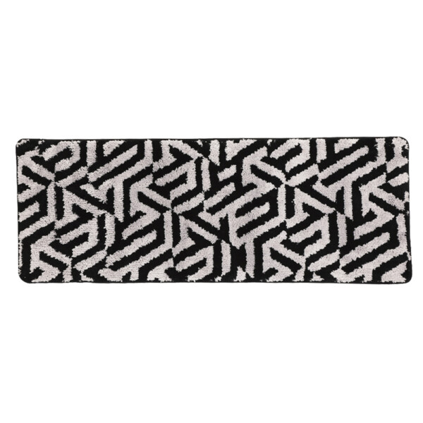 Maze Long Bath Mat; (45x120)cm, White/Black