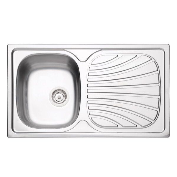 Stainless Steel Inset Kitchen Sink: SB/SD, (86x50)cm, +Waste