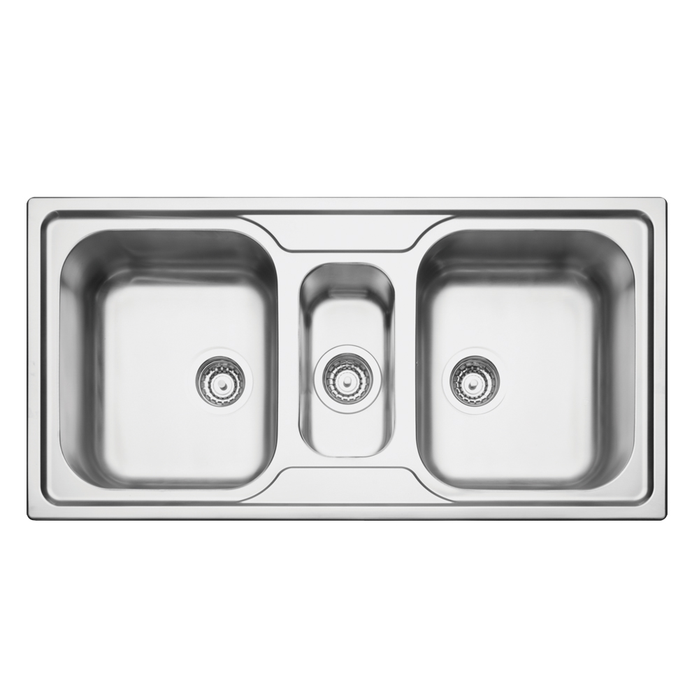 Stainless Steel Inset Kitchen Sink: 2.5B, 100x50)cm, + Waste