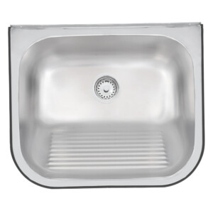 Stainless Steel Wall-Type Laundry Sink With Brackets: SB, (50x40)cm, + Waste