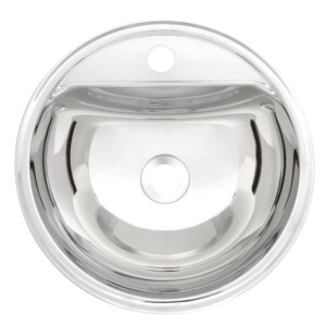 Stainless Steel Semi Circular Washbasin with Mirror Polish finish