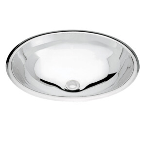 Stainless Steel Oval Washbasin Single Bowl With Mirror Polish finish