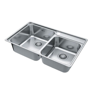Bell BCX 120-42-35 SS Inset Double Bowl Kitchen Sink + Waste Set