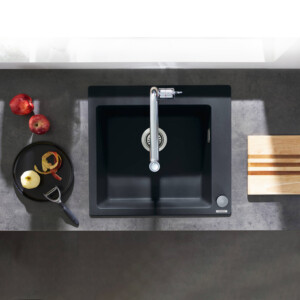 Hansgrohe: Built-In Sink 450 , Single Bowl, Graphite Black