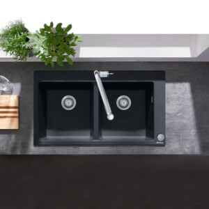 Hansgrohe: Built-In Sink, Double Bowl, (37x37)cm; Stone Grey