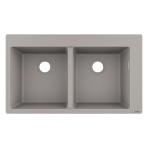 Hansgrohe: Built-In Sink, Double Bowl, (37x37)cm; Concrete Grey