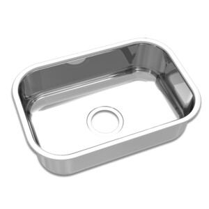 Mekal: S/Steel Inset Rectangle Kitchen Sink: Single Bowl, 46