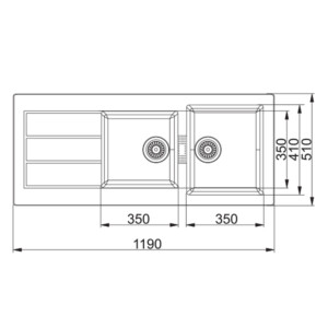 S2D621-116 Sirius Tectonite Inset Kitchen Sink, Double Bowl/Single Drain, Coffee