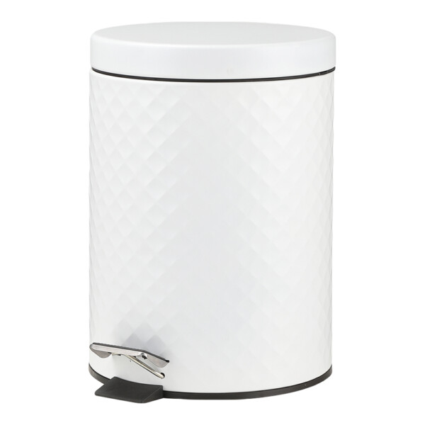 Fiona Step Bin, 5Lts; (20.5x20.5x28)cm, White