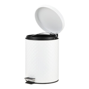 Fiona Step Bin, 5Lts; (20.5x20.5x28)cm, White