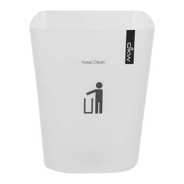 Square Printed Waste Bin; 5.5Lts, White/Grey