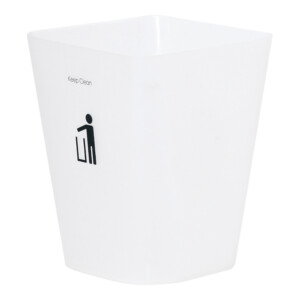 Square Printed Waste Bin; 11Lts, White/Grey