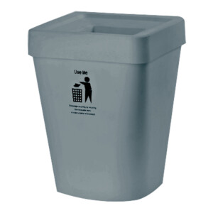 Printed Block Bin With Lid; 5.5Lts, Grey/White