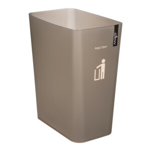 Printed Trash Bin; 18Lts, Smoke Grey/Cream