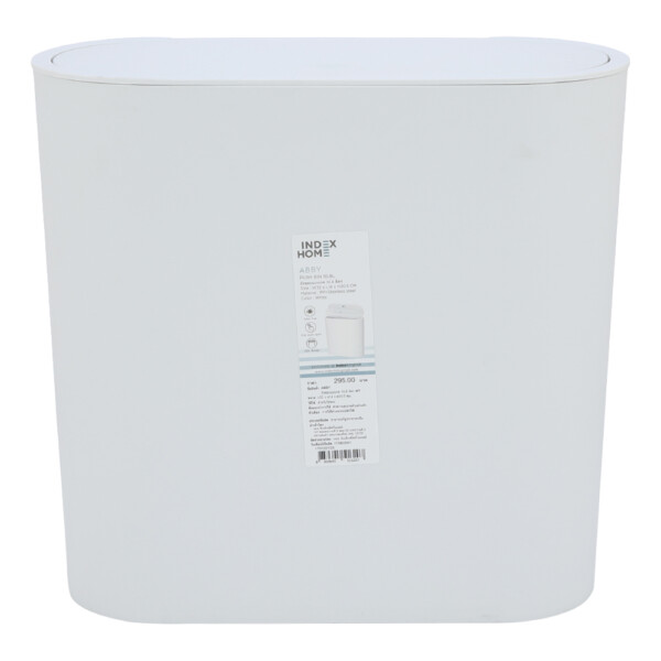 Abby Push Bin, 10.8Lts: (32x14x30.5)cm, White