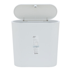 Abby Push Bin, 10.8Lts: (32x14x30.5)cm, White