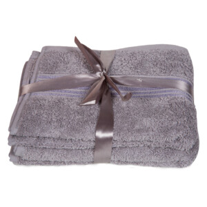 Royale: Plain Hand Towel Set- 2pcs: (41x66)cm, Grey