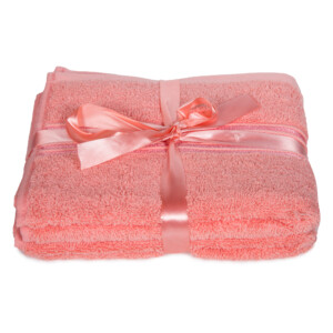 Royale: Plain Hand Towel Set- 2pcs: (41x66)cm, Peach