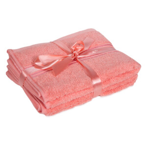 Royale: Plain Hand Towel Set- 2pcs: (41x66)cm, Peach