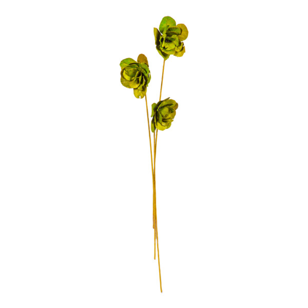 Winston: Decoration: Hand Made Flower, 3pcs Bunch, Green