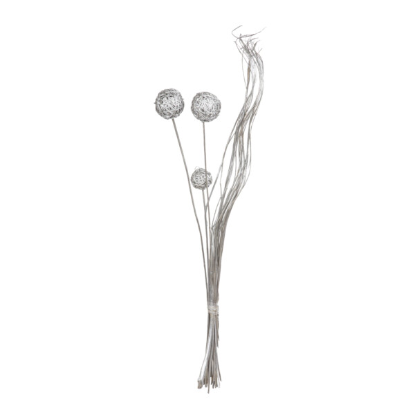 Winston: Decoration: Dried Flower Bouquet, 40 Inches, Silver