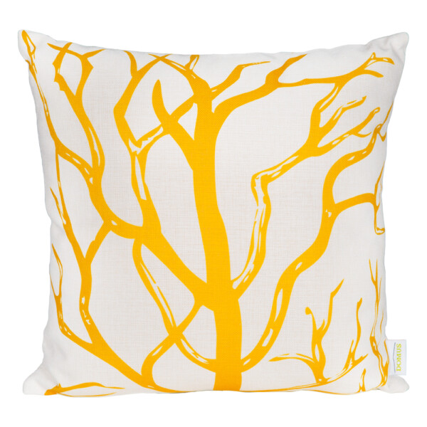 Domus: Yellow tree print Outdoor Pillow; (45x45)cm