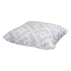 Domus: Grey and White Geometric Print Outdoor Pillow; (45x45)cm